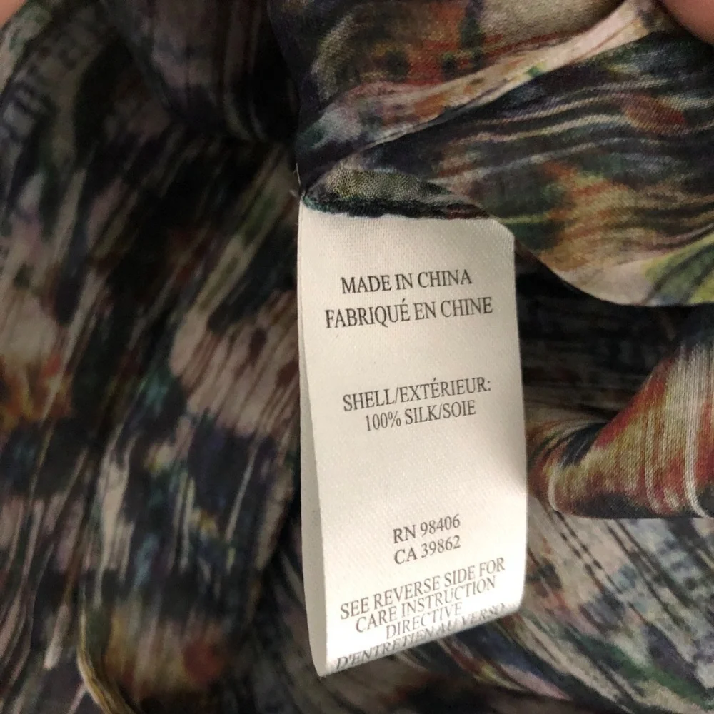 Theyskens' Theory Sheer Printed Silk Button Down - Picture 4 of 7